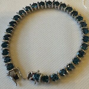 Kay Jewelers - Sterling Silver Tennis Bracelet with Blue Topaz Stones